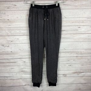 Endless Rose Women's Pull-On Stretch Jogger Pants Size XS Black w/ Silver Mesh